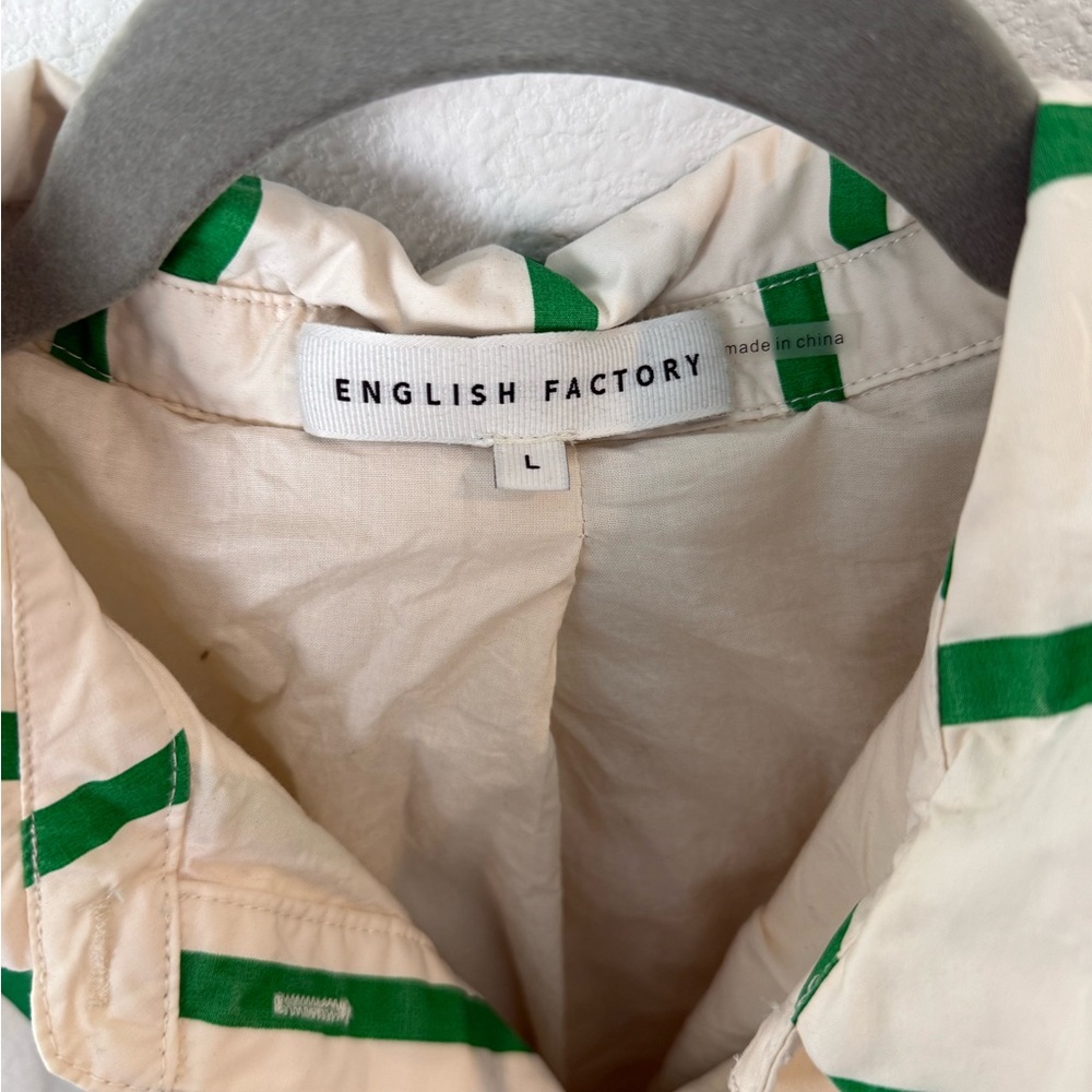 English Factory Cream and Green Striped Dress - Picture 5 of 6